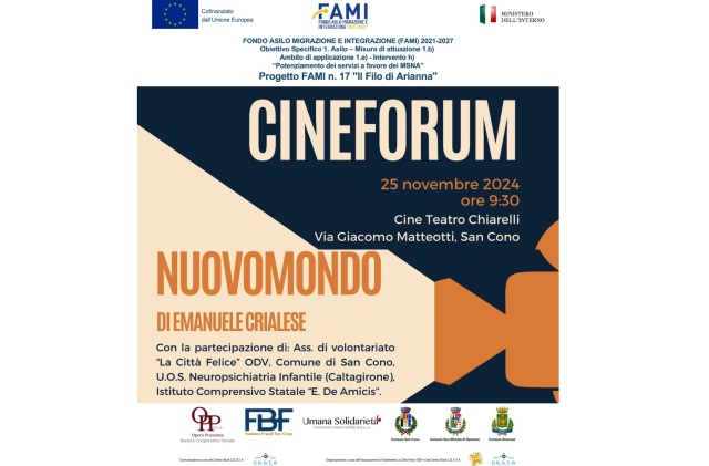 San Cono. Cineforum "Nuovomondo" di Emanuele Crialese, al Cine Teatro 'Chiarelli', lunedì 25 novembre, alle ore 9.30